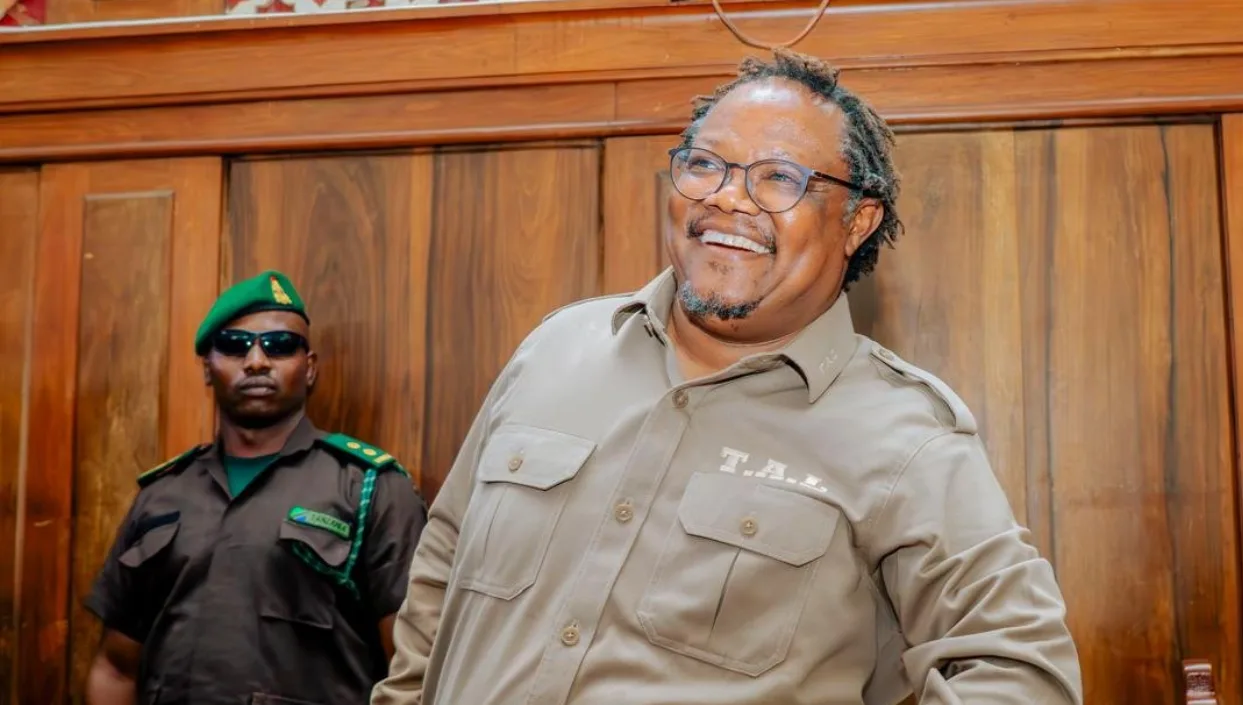 Tundu Lissu akiwa mahakamani Dar es Salaam ambako anakabiliwa na kesi ya uhaini.